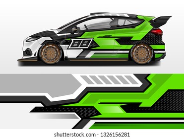 Car wrap decal design vector. Graphic abstract background kit designs for vehicle, race car, rally, livery, sport eps 10