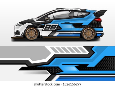 Car wrap decal design vector. Graphic abstract background kit designs for vehicle, race car, rally, livery, sport eps 10