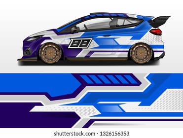 Car wrap decal design vector. Graphic abstract background kit designs for vehicle, race car, rally, livery, sport eps 10