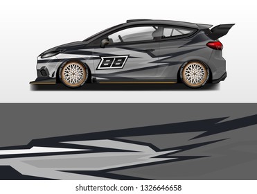 Car wrap decal design vector. Graphic abstract background kit designs for vehicle, race car, rally, livery, sport eps 10
