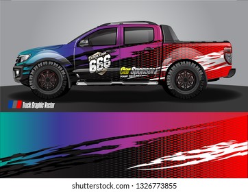 Car wrap decal design vector. abstract Graphic background kit designs for truck, vehicle, race car, rally, livery, sport car