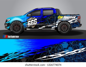 Car wrap decal design vector. abstract Graphic background kit designs for truck, vehicle, race car, rally, livery, sport car