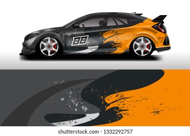 Vector de diseño de decal de envoltura de Camión. Diseños gráficos abstractos de fondo para vehículos, camión de carreras, rally, livery