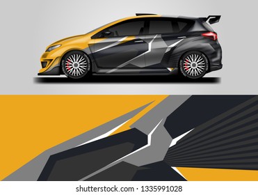 Car wrap decal design vector. Graphic abstract background vehicle . Eps 10