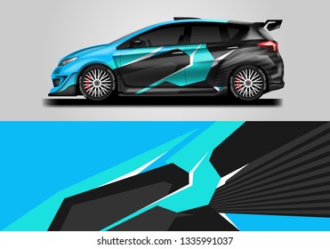 Car wrap decal design vector. Graphic abstract background vehicle . Eps 10
