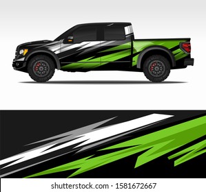 Car wrap decal design vector, for advertising or custom livery WRC style, race rally car vehicle sticker and tinting custom. 4x4 ford Raptor double cabin.