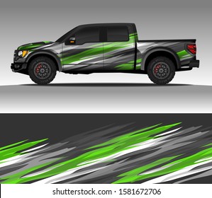 Car wrap decal design vector, for advertising or custom livery WRC style, race rally car vehicle sticker and tinting custom. 4x4 ford Raptor double cabin.