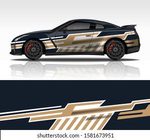 Car wrap decal design vector, for advertising or custom livery WRC style, race rally car vehicle sticker and tinting custom.