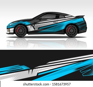 Car wrap decal design vector, for advertising or custom livery WRC style, race rally car vehicle sticker and tinting custom.