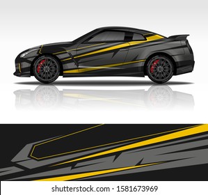 Car wrap decal design vector, for advertising or custom livery WRC style, race rally car vehicle sticker and tinting custom.