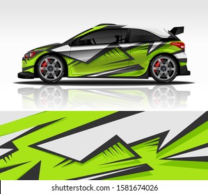 Car wrap decal design vector, for advertising or custom livery WRC style, race rally car vehicle sticker and tinting.