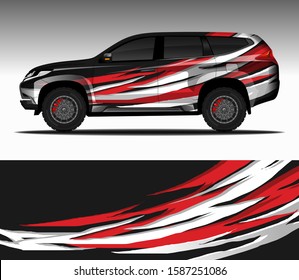 Car wrap decal design vector, custom livery race rally car vehicle sticker and tinting.