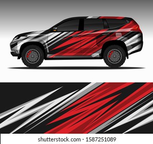 Car wrap decal design vector, custom livery race rally car vehicle sticker and tinting.