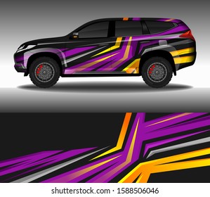 Car wrap decal design vector, custom livery race rally car vehicle sticker and tinting.