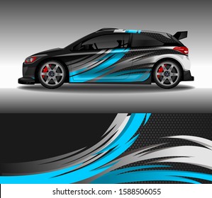 Car wrap decal design vector, custom livery race rally car vehicle sticker and tinting.
