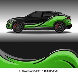 Car wrap decal design vector, custom livery race rally car vehicle sticker and tinting.