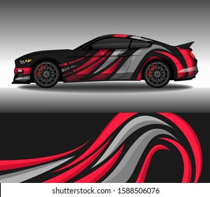 Car wrap decal design vector, custom livery race rally car vehicle sticker and tinting.