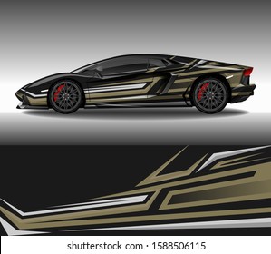 Car wrap decal design vector, custom livery race rally car vehicle sticker and tinting.