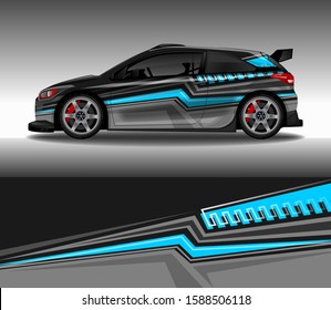 Car wrap decal design vector, custom livery race rally car vehicle sticker and tinting.