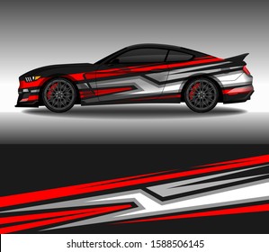 Car wrap decal design vector, custom livery race rally car vehicle sticker and tinting.