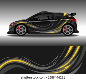 Car wrap decal design vector, custom livery race rally car vehicle sticker and tinting.