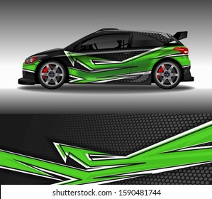 Car wrap decal design vector, custom livery race rally car vehicle sticker and tinting.