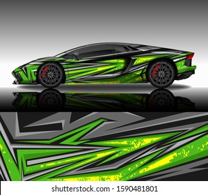 Car wrap decal design vector, custom livery race rally car vehicle sticker and tinting.
