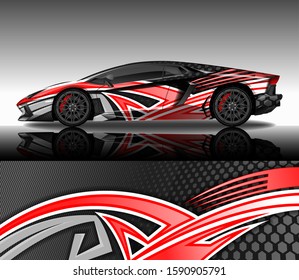 Car wrap decal design vector, custom livery race rally car vehicle sticker and tinting.