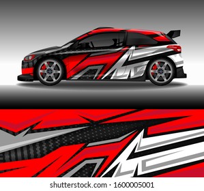 Car wrap decal design vector, custom livery race rally car vehicle sticker and tinting.