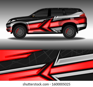 Car wrap decal design vector, custom livery race rally car vehicle sticker and tinting.