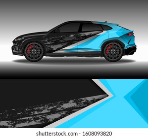 Car wrap decal design vector, custom livery race rally car vehicle sticker and tinting.