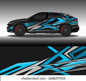 Car wrap decal design vector, custom livery race rally car vehicle sticker and tinting.