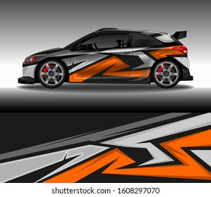 Car wrap decal design vector, custom livery race rally car vehicle sticker and tinting.