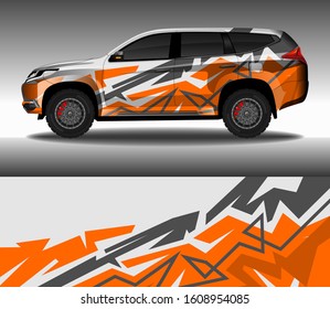 Car wrap decal design vector, custom livery race rally car vehicle sticker and tinting.