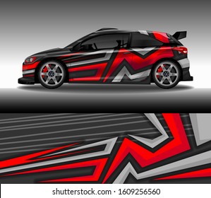 Car wrap decal design vector, custom livery race rally car vehicle sticker and tinting.