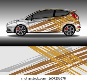 Car wrap decal design vector, custom livery race rally car vehicle sticker and tinting.