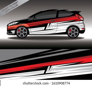 Car wrap decal design vector, custom livery race rally car vehicle sticker and tinting.