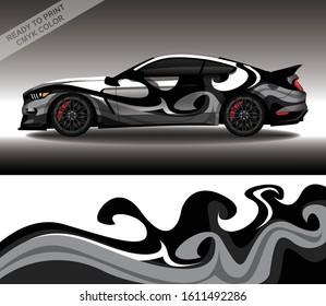 Car wrap decal design vector, custom livery race rally car vehicle sticker and tinting.