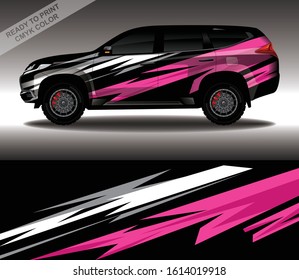 Car wrap decal design vector, custom livery race rally car vehicle sticker and tinting.