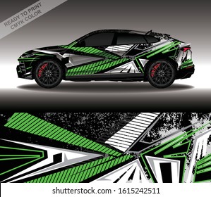 Car wrap decal design vector, custom livery race rally car vehicle sticker and tinting.