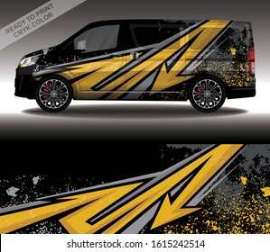 Car wrap decal design vector, custom livery race rally car vehicle sticker and tinting.