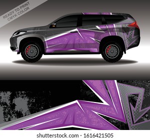 Car wrap decal design vector, custom livery race rally car vehicle sticker and tinting.