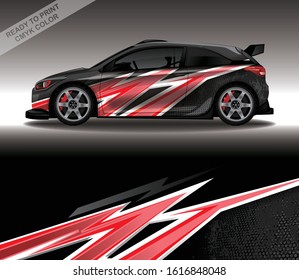 Car wrap decal design vector, custom livery race rally car vehicle sticker and tinting.