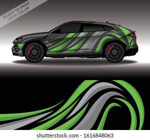 Car wrap decal design vector, custom livery race rally car vehicle sticker and tinting.