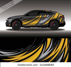 Car wrap decal design vector, custom livery race rally car vehicle sticker and tinting.