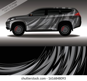 Car wrap decal design vector, custom livery race rally car vehicle sticker and tinting.