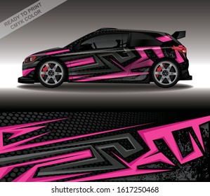 Car wrap decal design vector, custom livery race rally car vehicle sticker and tinting.