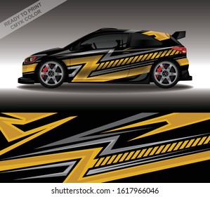Car wrap decal design vector, custom livery race rally car vehicle sticker and tinting.