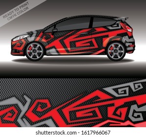 Car wrap decal design vector, custom livery race rally car vehicle sticker and tinting.