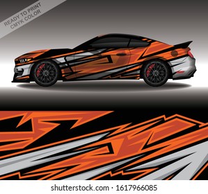 Car wrap decal design vector, custom livery race rally car vehicle sticker and tinting.